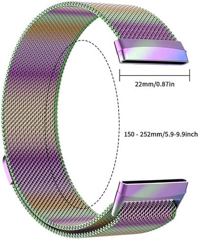 Create idea Magnetic Watch Strap Compatible with Fitbit Versa 3 for 150-252mm/5.9-9.9inch Wrist Size Metal Mesh Watch Band Stainless Steel Replacement Wristband Colourful in Saudi Arabia