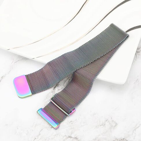 Create idea Magnetic Watch Strap Compatible with Fitbit Versa 3 for 150-252mm/5.9-9.9inch Wrist Size Metal Mesh Watch Band Stainless Steel Replacement Wristband Colourful in Saudi Arabia