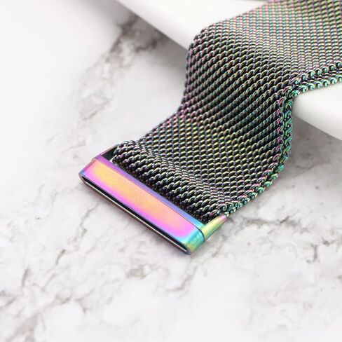 Create idea Magnetic Watch Strap Compatible with Fitbit Versa 3 for 150-252mm/5.9-9.9inch Wrist Size Metal Mesh Watch Band Stainless Steel Replacement Wristband Colourful in Saudi Arabia