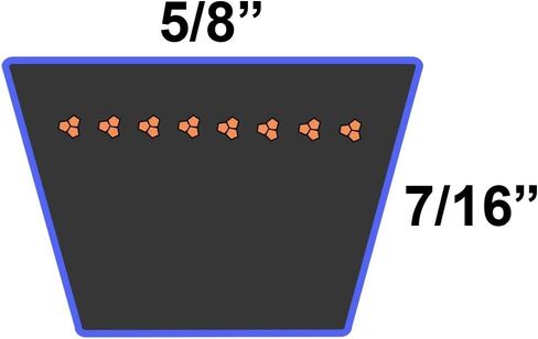 D&D PowerDrive 1563R Sears Or Roper Or Ayp Kevlar Replacement Belt, 5LK, 1 -Band, 50" Length, Rubber in Saudi Arabia