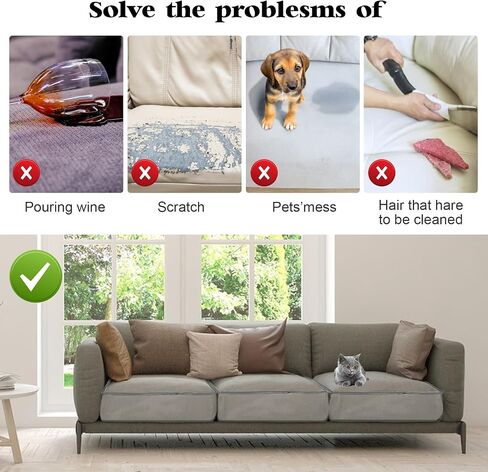 HFYZZ 4 Pcs Plastic Sofa Seat Cushion Covers Clear PVC Waterproof Sofa Couch Covers Sofa Seat Slipcover for Against Cat Dog Clawing Scratching, 29x29x9 Inch in Saudi Arabia