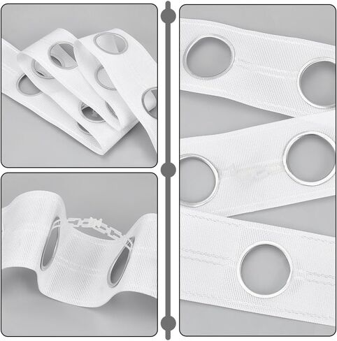 NBEADS 21.9 Yards Curtain Eyelet Tapes, Curtain Heading Tape White Curtain Pleating Tape Eyelet Curtain Tape Grommet for Curtains Header DIY Accessories Home Stitching Decoration, 180 Grommet in Saudi Arabia