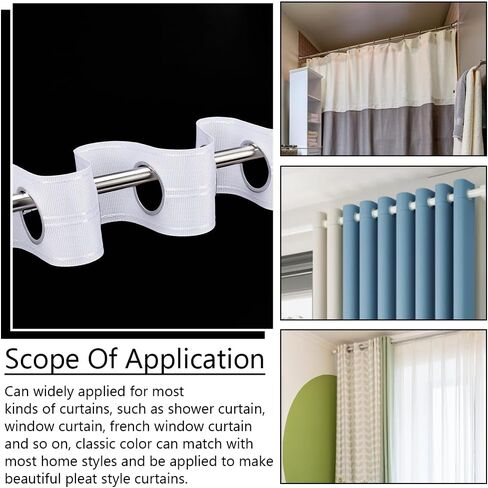 NBEADS 21.9 Yards Curtain Eyelet Tapes, Curtain Heading Tape White Curtain Pleating Tape Eyelet Curtain Tape Grommet for Curtains Header DIY Accessories Home Stitching Decoration, 180 Grommet in Saudi Arabia