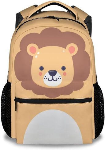 UNIKITTY School Backpack for Girls Boys, Lion Backpack with Adjustable Straps, 17" Girls Backpacks Ages 6-8 Large Capacity Durable, Brown Cute Kids Bookbag in Saudi Arabia