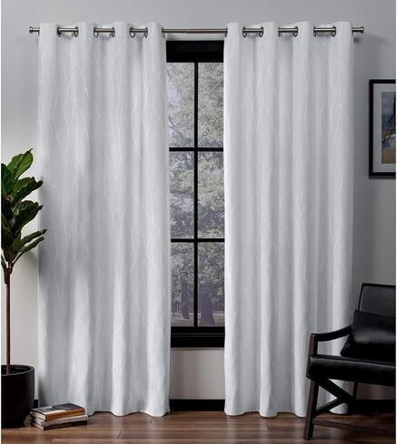 Exclusive Home Forest Hill Woven Room Darkening Blackout Grommet Top Curtain Panel Pair, 52"x108", Winter in Saudi Arabia