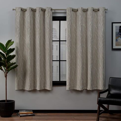 Exclusive Home Forest Hill Woven Room Darkening Blackout Grommet Top Curtain Panel Pair, 52"x108", Winter in Saudi Arabia