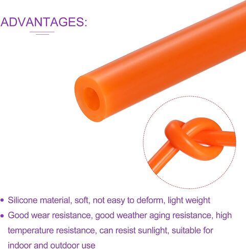 DMiotech 5/32" ID 5/16" OD 3.3 Feet Silicone Tube Orange Industrial Silicone Tubing for Water Air Pump in Saudi Arabia