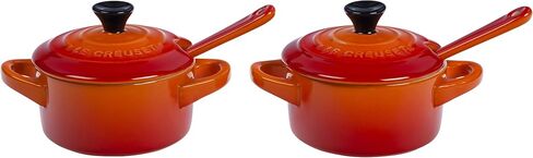 Le Creuset Stoneware Set of 2 Condiment Dish and Spoon Set, Flame in Saudi Arabia
