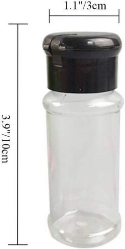 Set of 14 Pcs Empty Plastic Spice Bottles for Storing Barbecue Seasoning Salt Pepper,Shaker Bottles for Glitters,2.5 Fluid Ounces /75ml (Black) in Saudi Arabia