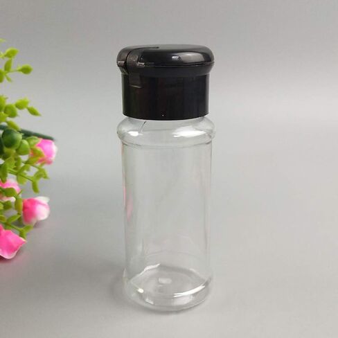 Set of 14 Pcs Empty Plastic Spice Bottles for Storing Barbecue Seasoning Salt Pepper,Shaker Bottles for Glitters,2.5 Fluid Ounces /75ml (Black) in Saudi Arabia