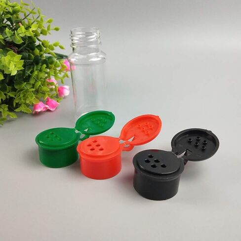 Set of 14 Pcs Empty Plastic Spice Bottles for Storing Barbecue Seasoning Salt Pepper,Shaker Bottles for Glitters,2.5 Fluid Ounces /75ml (Black) in Saudi Arabia