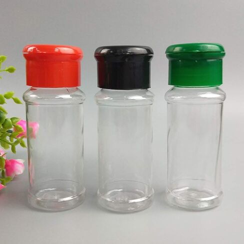 Set of 14 Pcs Empty Plastic Spice Bottles for Storing Barbecue Seasoning Salt Pepper,Shaker Bottles for Glitters,2.5 Fluid Ounces /75ml (Black) in Saudi Arabia