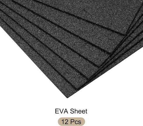 Rebower Glitter EVA Foam Sheets, [for Arts and Crafts Projects] - 11x8 Inch 2mm Thickness/Gold Tone / 12 Pcs in Kuwait
