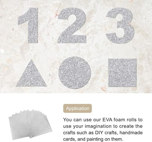 Rebower Glitter EVA Foam Sheets, [for Arts and Crafts Projects] - 11x8 Inch 2mm Thickness/Gold Tone / 12 Pcs in Kuwait