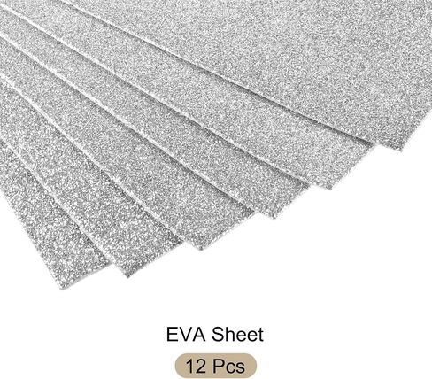 Rebower Glitter EVA Foam Sheets, [for Arts and Crafts Projects] - 11x8 Inch 2mm Thickness/Gold Tone / 12 Pcs in Kuwait