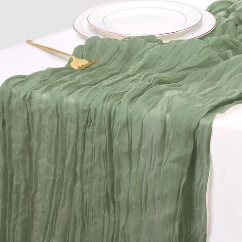 Cheesecloth Table Runner, 10FT Sage Green Gauze Cheese Cloth Table Runner for Safari Baby Shower Sage Green Birthday Decorations Birthday Party Table Centerpiece Decorations in Saudi Arabia