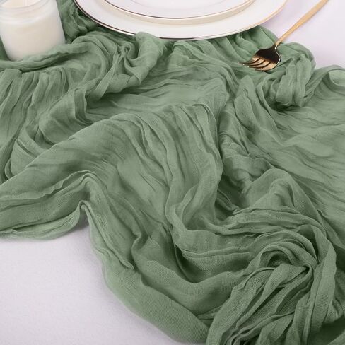 Cheesecloth Table Runner, 10FT Sage Green Gauze Cheese Cloth Table Runner for Safari Baby Shower Sage Green Birthday Decorations Birthday Party Table Centerpiece Decorations in Saudi Arabia