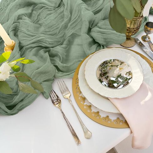 Cheesecloth Table Runner, 10FT Sage Green Gauze Cheese Cloth Table Runner for Safari Baby Shower Sage Green Birthday Decorations Birthday Party Table Centerpiece Decorations in Saudi Arabia