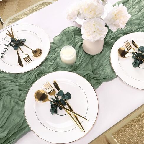 Cheesecloth Table Runner, 10FT Sage Green Gauze Cheese Cloth Table Runner for Safari Baby Shower Sage Green Birthday Decorations Birthday Party Table Centerpiece Decorations in Saudi Arabia