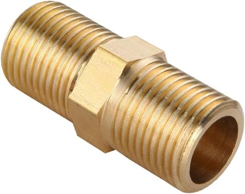 Brass Pipe Fitting, 1/2" x 1/2" G Male Thread Pipe, Faucet Extension Adapter Kits, 4" Long Hex Nipple, 1-Pack in Kuwait