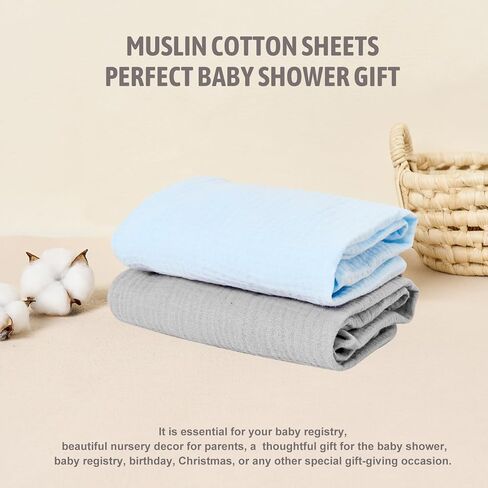 ملاءة سرير أطفال من الموسلين بيبي تينو للاطفال الاولاد والبنات، ملاءات سرير فائقة النعومة مناسبة لسرير السرير البيضاوي والمستطيل والساعة الرملية، ملاءات جيدة التهوية وقابلة للغسل في الغسالة، عبوة من in Kuwait