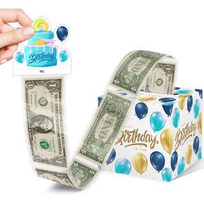 Retro Money Pull Out Gift Box Money Pull Box for Cash Gift Birthday Money Box for Cash Gift Pull Money Roll Pull Out Surprise Box Birthday Gifts for Friends Teens Hip Hop Party Decor