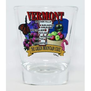 Vermont State Elements Map Shot Glass