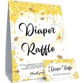 Sunflower baby shower diaper raffle card and sign,Diaper Raffle Baby girl Shower Game - Baby girl Showers Decorations - Baby girl Showers Party Decorations Game Cards Kit (1 Sign & 50 Cards)