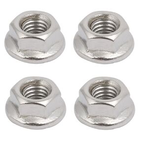 uxcell 4pcs M6x1mm Pitch Metric Thread 304 Stainless Steel Left Hand Hex Flange Nut
