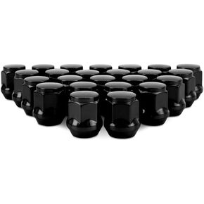 Mishimoto Steel Lug Nuts, M14x1.5, Acorn Seat, 24pc Set, Black