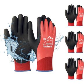 Waterproof Winter Work Gloves for Men and Women, Freezer Gloves for Working in Freezer, Thermal Insulated Fishing Gloves, Super Grip, Blue, Large