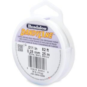 Beadalon Dandyline Stringing Thread .011" (.28mm), 82 ft, White