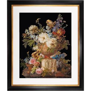 Thea Gouverneur - Counted Cross Stitch Kit - Still Life with Flowers in a Glass Vase - Linen - 36 Count - for Adults - 785