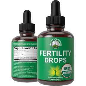 USDA Organic 5-In-1 Fertility Supplements For Women. High Absorption Liquid Drops Vitamins Blend with 5 Handpicked Herbal Ingredients for Reproductive Health, Conception Support. Vegan, Zero Sugar
