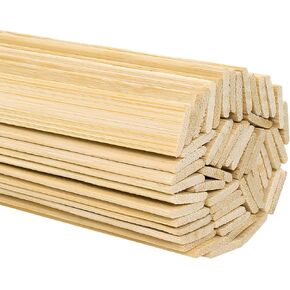 DYWISHKEY 30 Pieces Natural Bamboo Sticks, Wooden Craft Sticks, 15.75"Longth x 3/8" Width