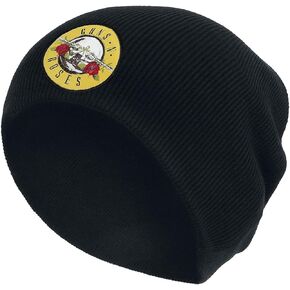 Guns N Roses Logo Embroidered Beanie 2-Sided Black Skully