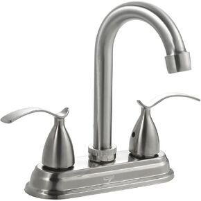 2 Handle Bathroom Faucet,4 Inch Centerset Bathroom Sink Faucet Brass Body,3 Hole Bathroom Faucet Chrome,Basin Mixer Tap with Deck Mounted Levers Handle,US-CV-40066