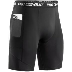 Niksa 1/2 Pack Mens Compression Shorts with Pocket, Performance Spandex Athletic Sports Workout Running Underwear Shorts