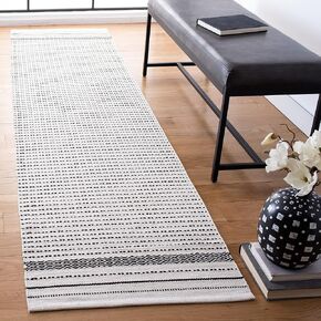 SAFAVIEH Kilim Collection Runner Rug - 2'3" x 7', Ivory, Handmade Flat Weave Cotton, Ideal for High Traffic Areas in Living Room, Bedroom (KLM706A)