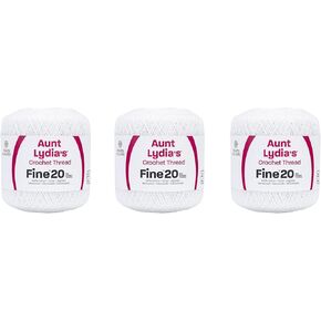 Aunt Lydia Metallic White/Silver Yarn - 3 Pack of 100y/91m - Mixed Materials - 10-100 Yards - Knitting, Crocheting & Crafts