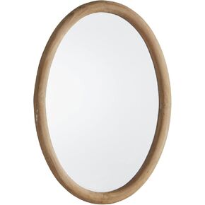 47th & Main Oval Wood Wall Mirror, 24 x 16-Inches, Natural
