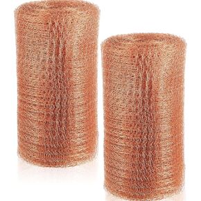 Gisafai Copper Mesh Roll for Mice Rat Pure Copper Fill Fabric Hole Filler Flexible Copper Wool Mouse Trap for Bat Snail Bird Control Hole Blocking Gardening Sealing Water Opening(8" X 32 ft)