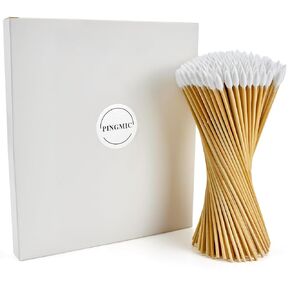 1000/500 PCS 6" Cotton Swabs - Lint Free Sturdy Cotton Swabs with Bamboo Handle - Long Cotton Swab for Gun Cleaning, Makeup, Electronic