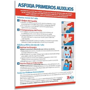 Choking Poster for Infant, Child, Adult in Spanish (1 Pack) - Heimlich Maneuver Poster for Restaurants, Workplace, Schools - First Aid for Choking - Laminated, 17 x 22 inches