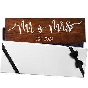 Mr and Mrs Sign - Brown (Wedding Gift Box Included), 2024 Large ~ Unique Wedding Sign, Newlywed Gift, Mr and Mrs Gifts, Wedding Table Decoration