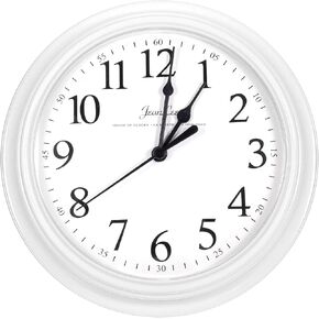 PATIKIL 9 Inch Wall Clock, Quartz Battery Operated Silent Non-Ticking Round Wall Clocks for Office Bedroom Decorative, White