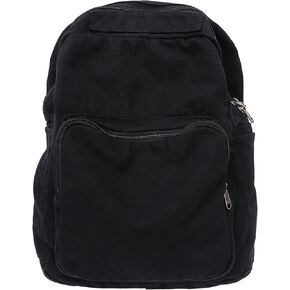 Canvas Small Backpack Purse for Women Cute Aesthetic Green Mini Backpack for Teen Girls Ladies Vintage School Bookbag Purse