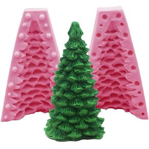 3D Christmas Tree Silicone Candle Mold for Candle Making, Xmas Pine Tree Silicone Soap Molds DIY Cake Decorating Candle Making Supplies