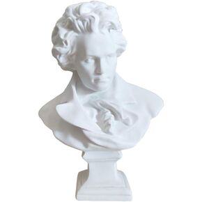 BESPORTBLE Beethoven Statuette Bust Statue, 1 Pc Resin Portrait Sculpture Classical Famous Charactar Plaster Figurine for Ornament Decoration Art Teaching Aids Famous Artist Figurines