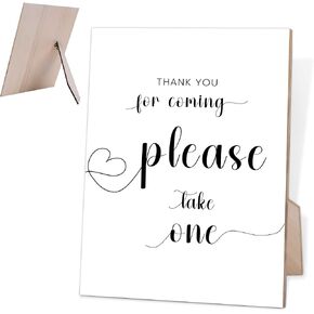 Minimalist Style Please Take One Sign for Wedding, Baby Shower, Bridal Shower & Reception, 8X11 Wooden Sign with Stand, Dessert Table Decorations, Bridal Shower Decorations, Wedding Shower Favors,O1